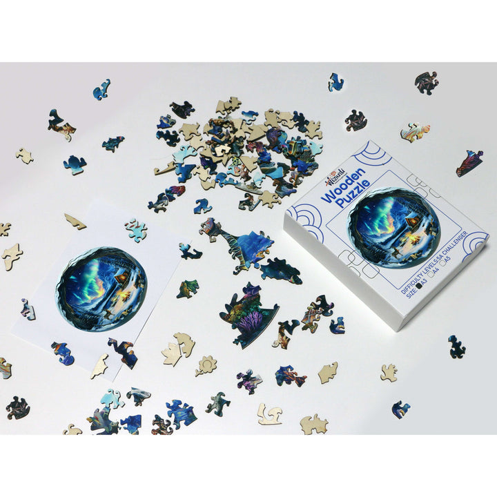 Northern Lights - Jigsaw Wooden Puzzle by Wizardi F07N9-25