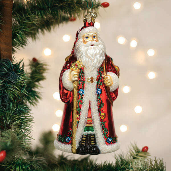 Old World Christmas Norwegian Santa Blown Glass Ornament