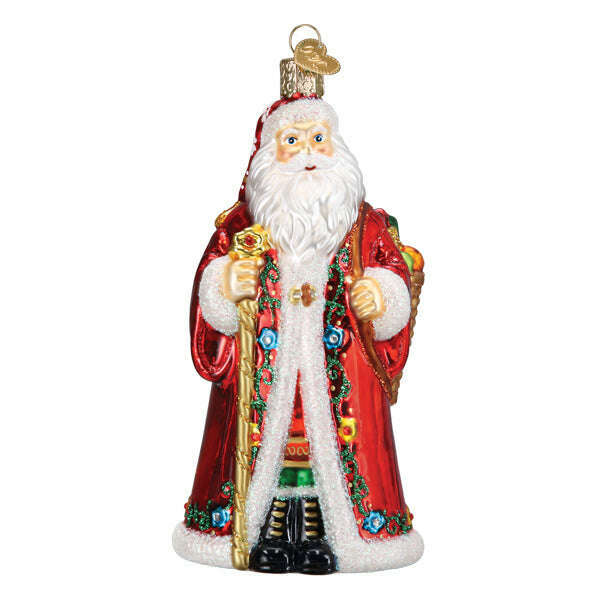 Old World Christmas Norwegian Santa Blown Glass Ornament