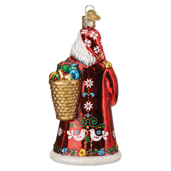 Old World Christmas Norwegian Santa Blown Glass Ornament