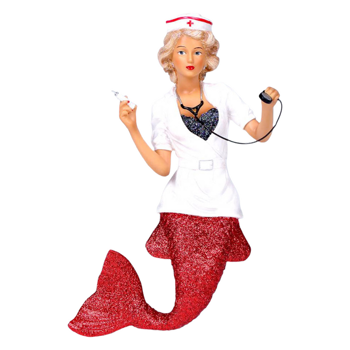 Nurse Naughty Mermaid Ornament by December Diamonds