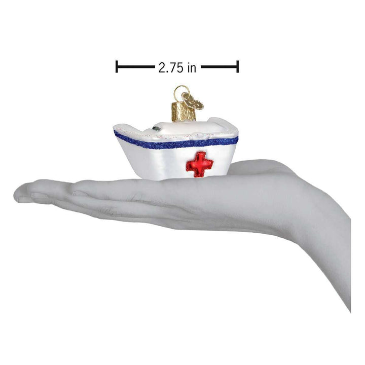 Old World Christmas Nurse's Cap Blown Glass Ornament