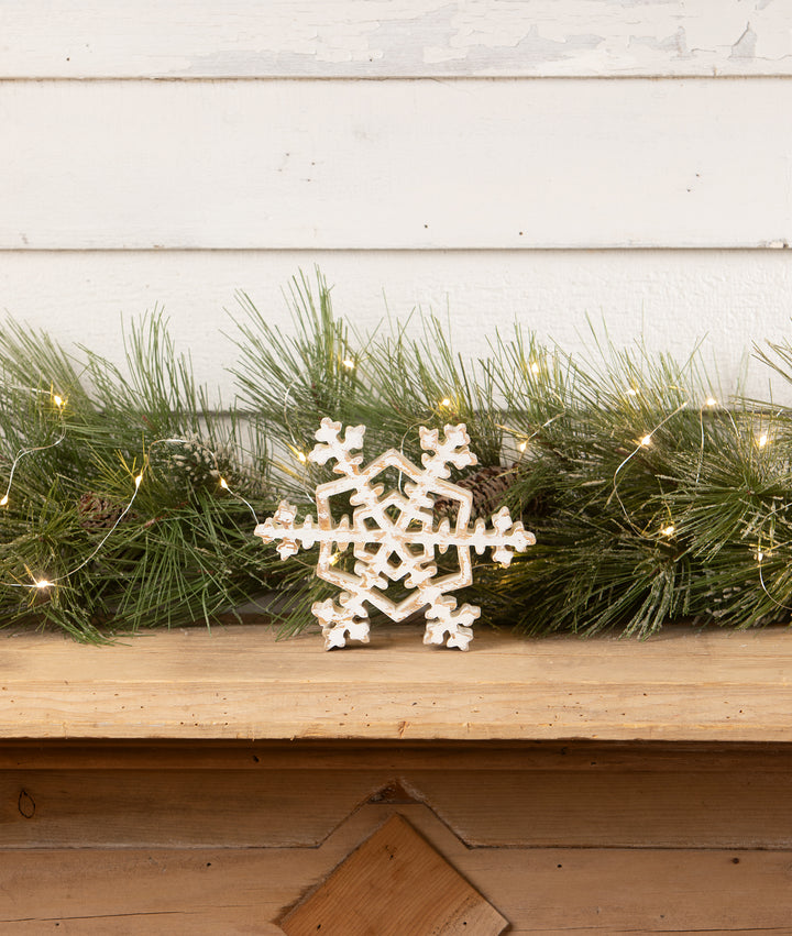 Wooden 7" Snowflake by Bethany Lowe Designs, christmas decor