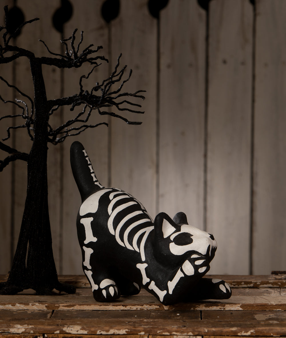 Skeleton Paper Mache Cat by Bethany Lowe Designs, image 2