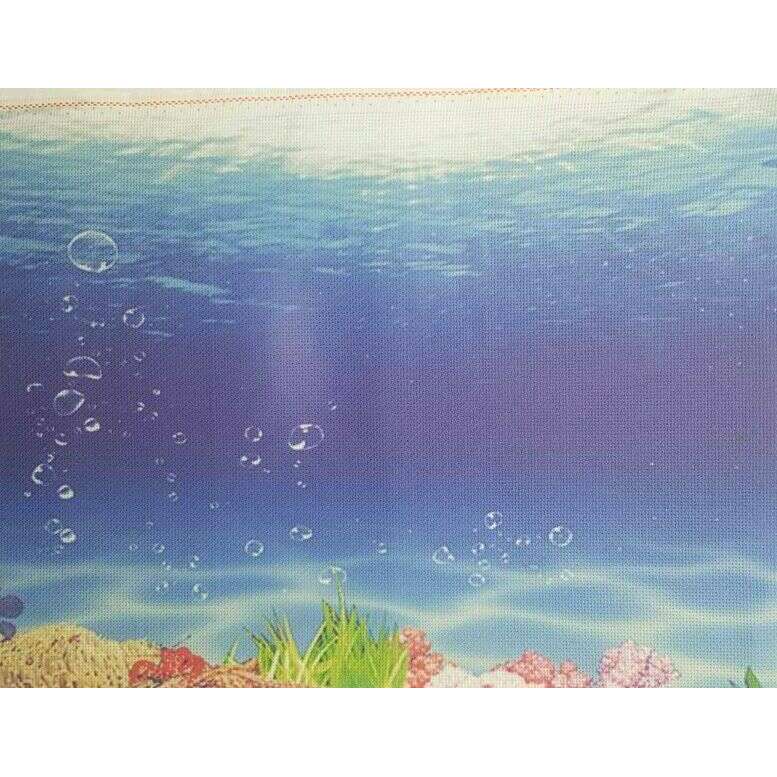 Ocean Depths Designer Printed AIDA Fabric. Canvas for embroidery with an applied background  KF-1135A