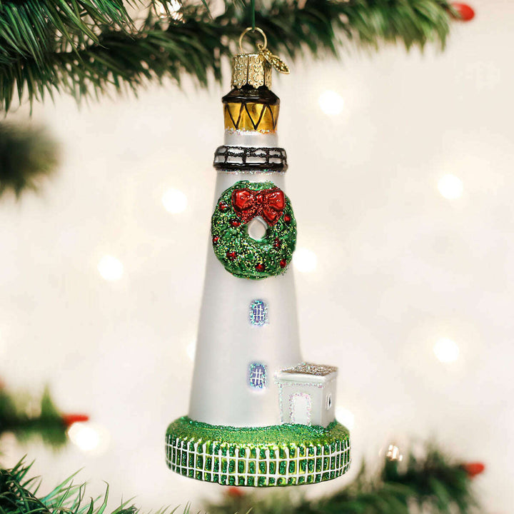 Old World Christmas Ocracoke Lighthouse Blown Glass Ornament