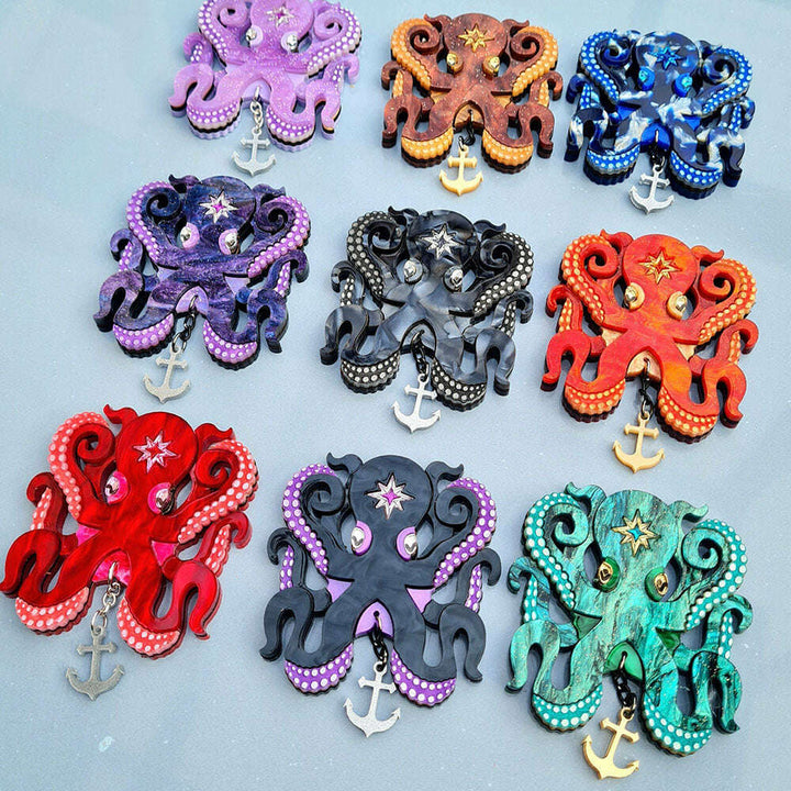 Octopus Brooch by Cherryloco Jewellery image