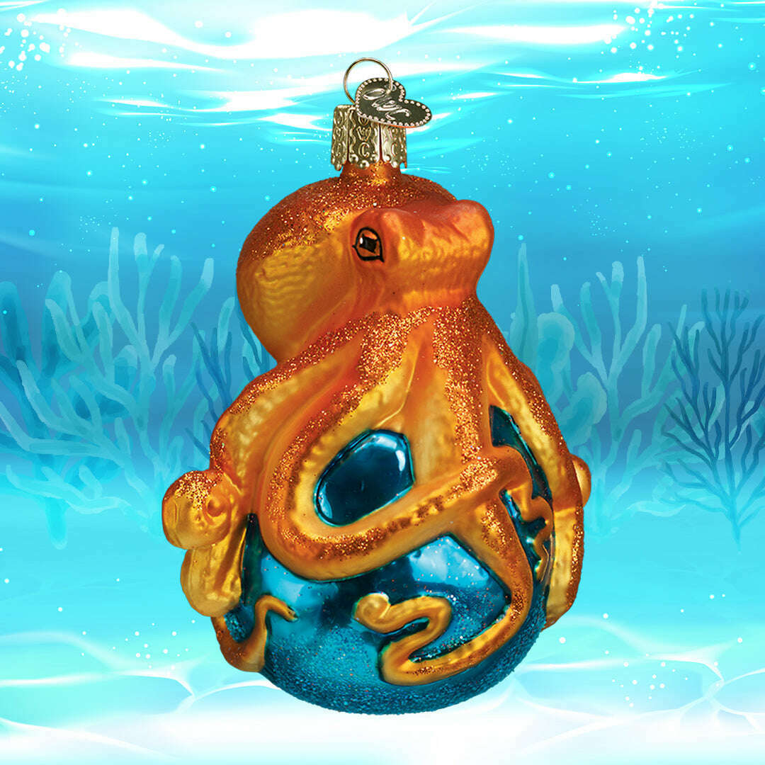 Old World Christmas Octopus Blown Glass Ornament