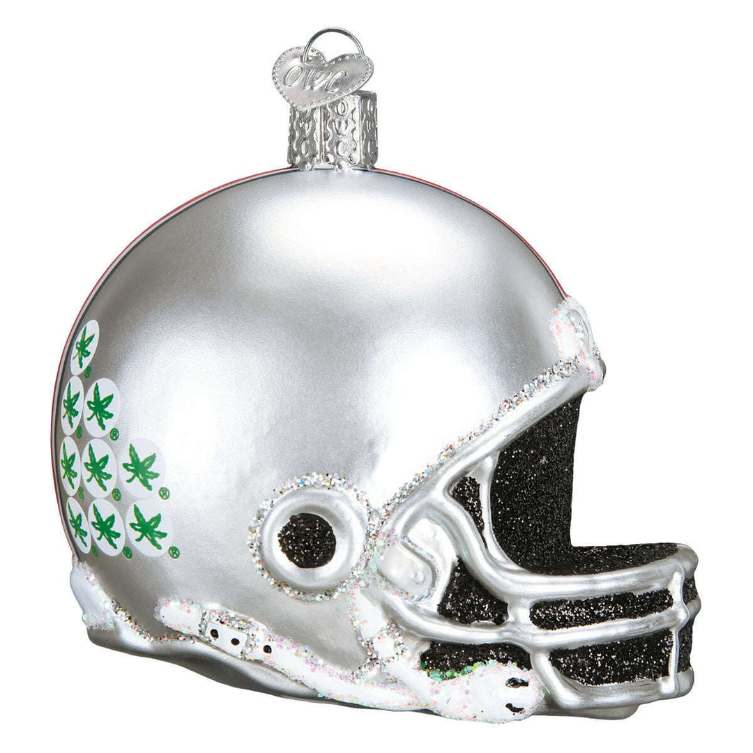 Old World Christmas Ohio State Helmet Blown Glass Ornament