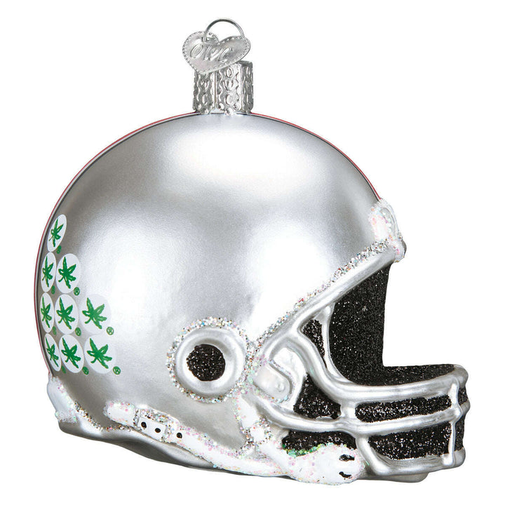 Old World Christmas Ohio State Helmet Blown Glass Ornament