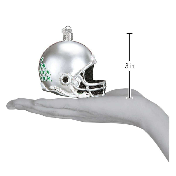 Old World Christmas Ohio State Helmet Blown Glass Ornament