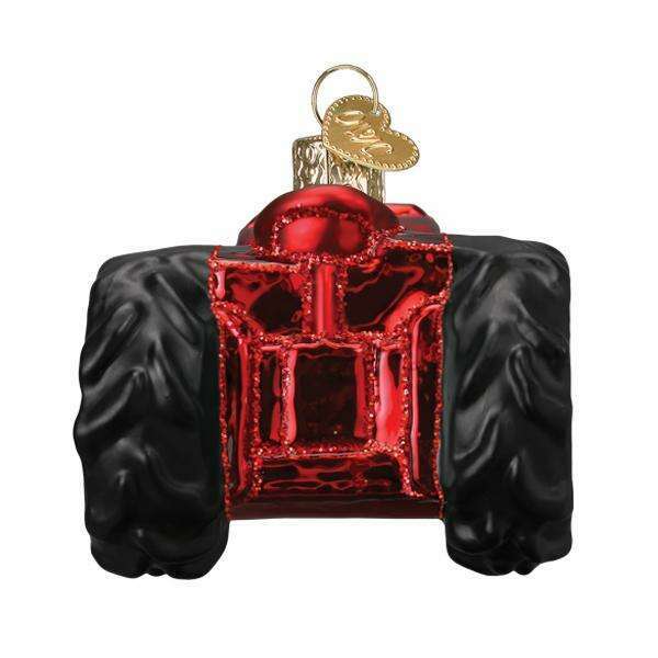 Old World Christmas Old Farm Tractor Blown Glass Ornament
