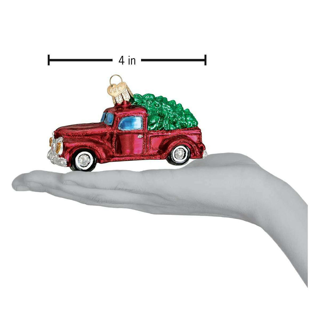 Old World Christmas Old Truck With Tree Blown Glass Ornament