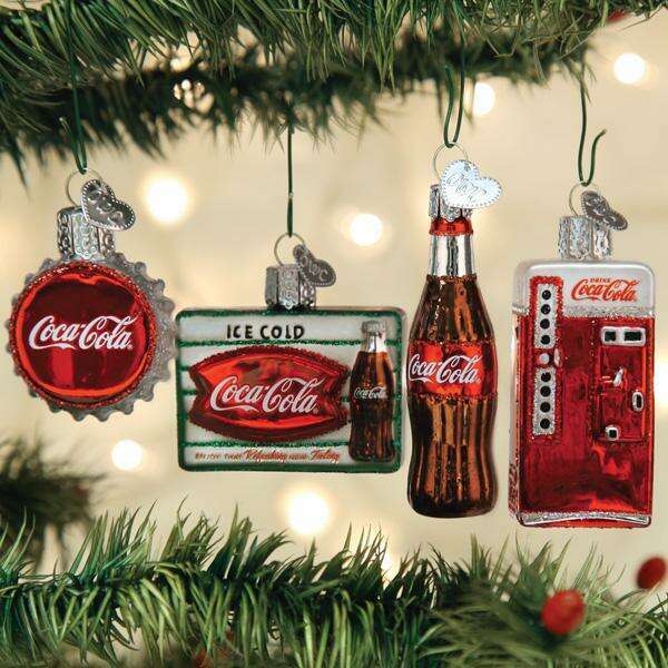Old World Christmas Coca-Cola Mini Diner Blown Glass Ornament Set