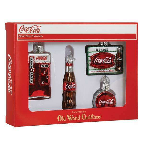 Old World Christmas Coca-Cola Mini Diner Blown Glass Ornament Set
