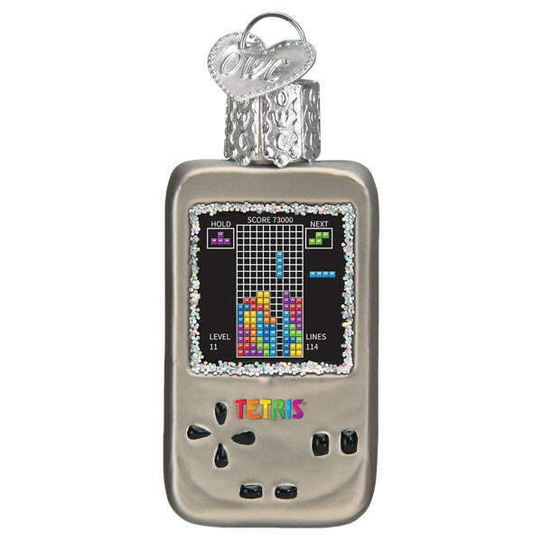 Old World Christmas Mini Tetris Blown Glass Ornament