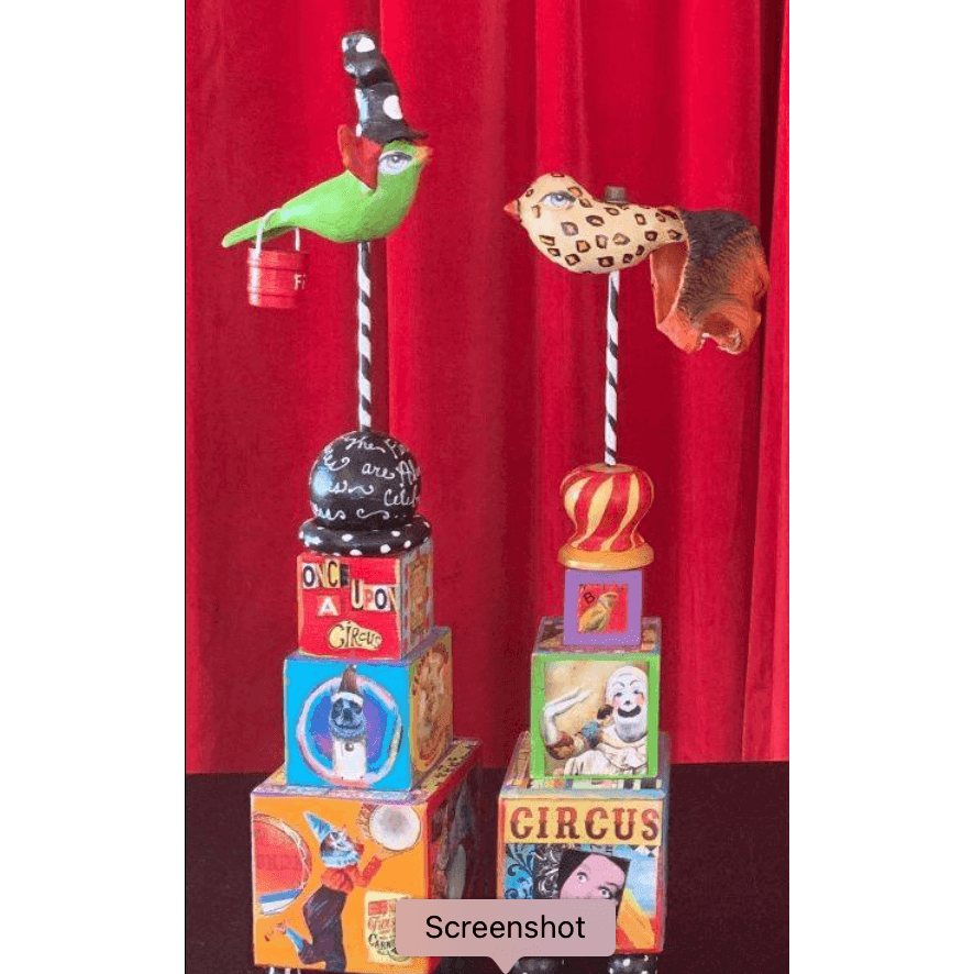 Exclusive Kim Collister Set of 2 Multi-Media Art Sculptures - Quirks!