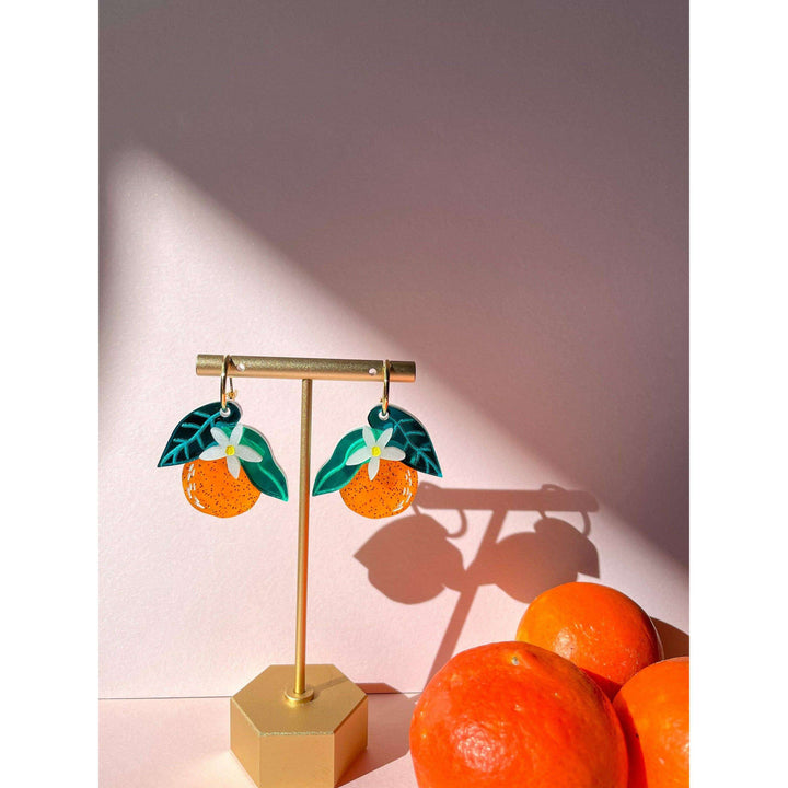 Orange Dangle Earrings