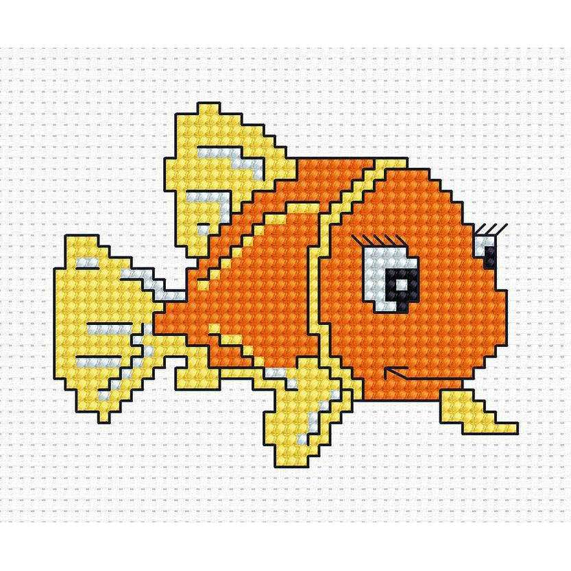 Orange Fish B081L Counted Cross-Stitch Kit