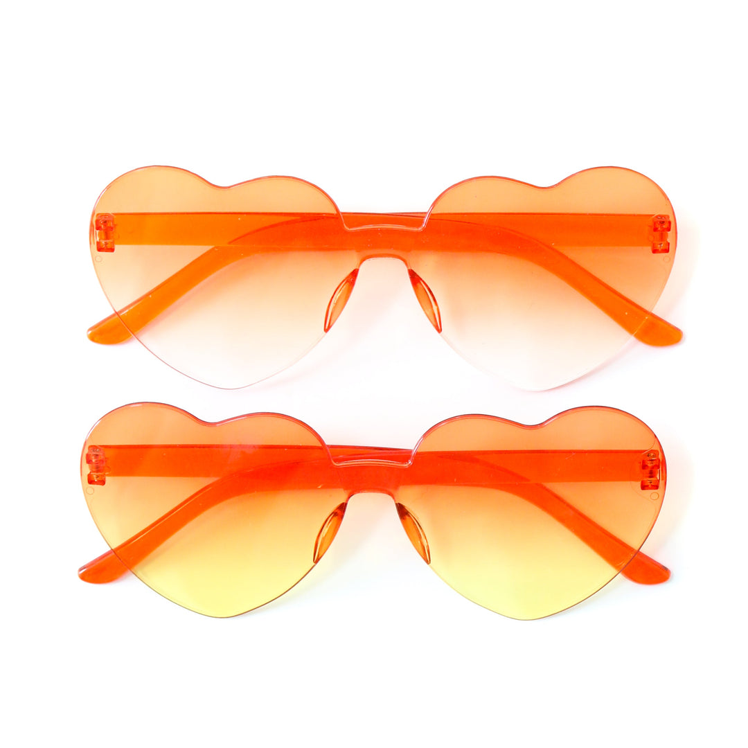 Orange ombré Heart sunglasses