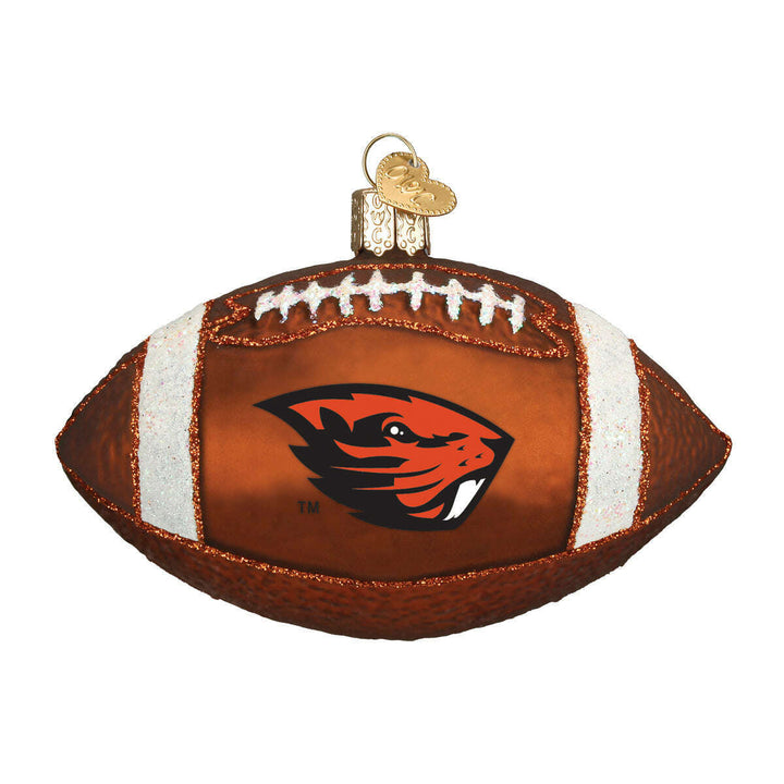Old World Christmas Oregon State Football Blown Glass Ornament
