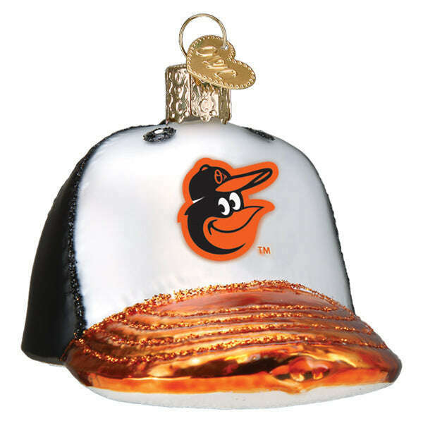 Old World Christmas Orioles Baseball Cap Blown Glass Ornament