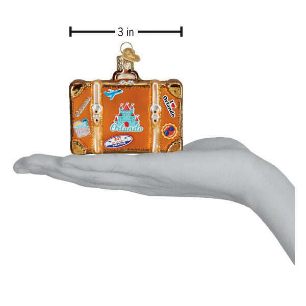 Old World Christmas Orlando Suitcase Blown Glass Ornament