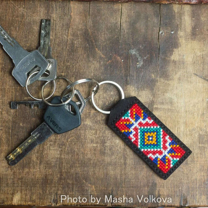 Ornament Key Chain Cross-stitch kit on artificial leather FLHL-021