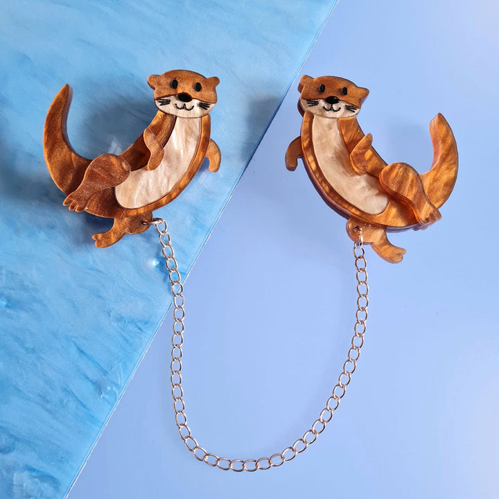 Otter Collar Clip Brooch by Cherryloco Jewellery 3