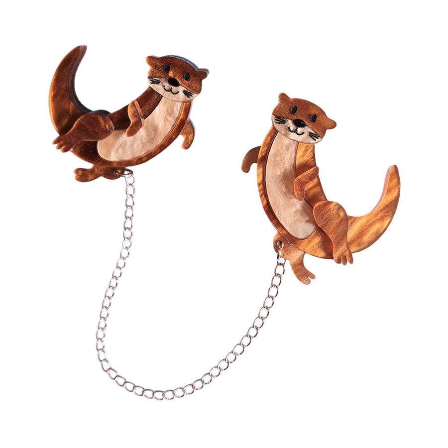 Otter Collar Clip Brooch by Cherryloco Jewellery 1