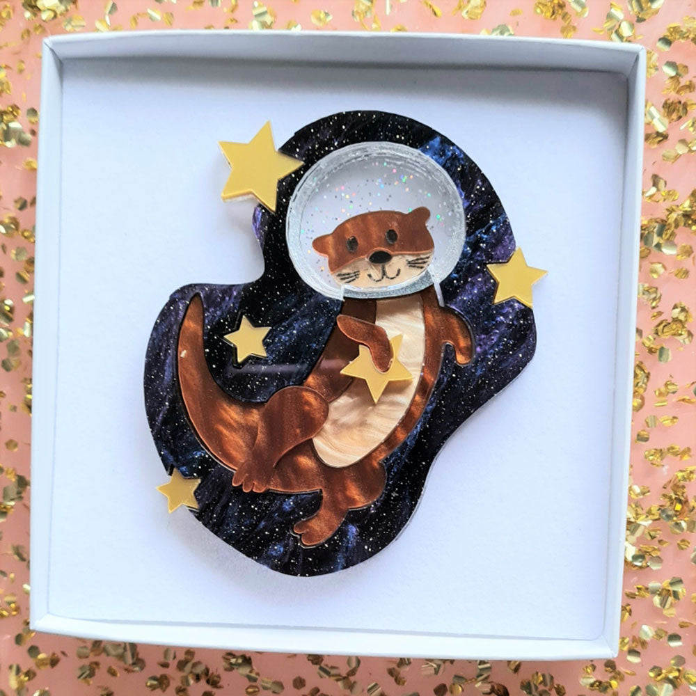 Otter Space Brooch by Cherryloco Jewellery 5