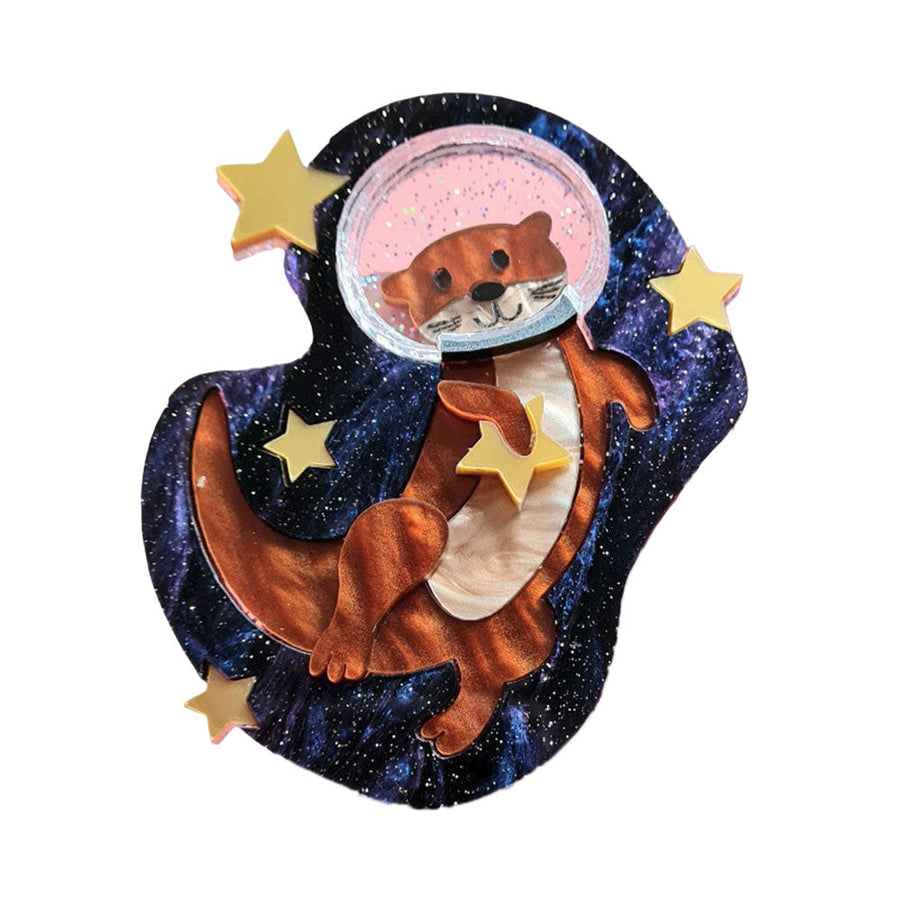 Otter Space Brooch by Cherryloco Jewellery 1