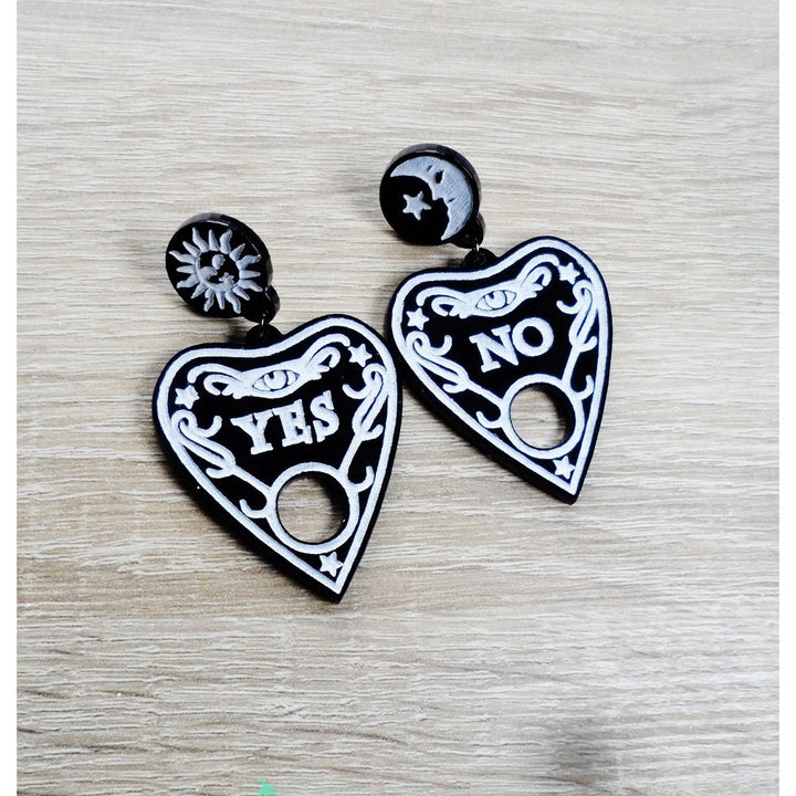 Ouija Planchette Earrings by Cherryloco Jewellery 1