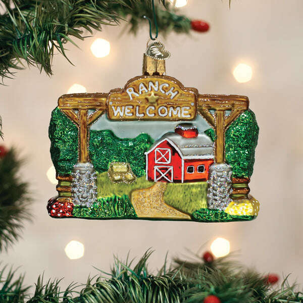 Old World Christmas Our Ranch Blown Glass Ornament