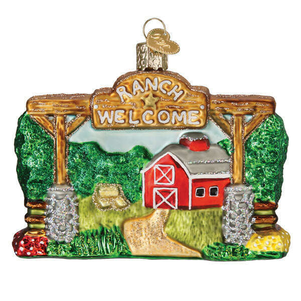 Old World Christmas Our Ranch Blown Glass Ornament