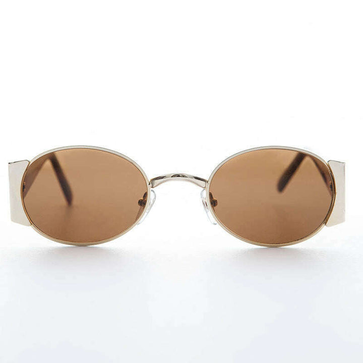 Oval Combo Vintage Sunglass with Wide Temples -Tatum
