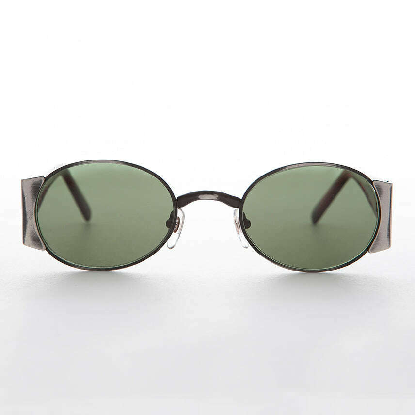 Oval Combo Vintage Sunglass with Wide Temples -Tatum
