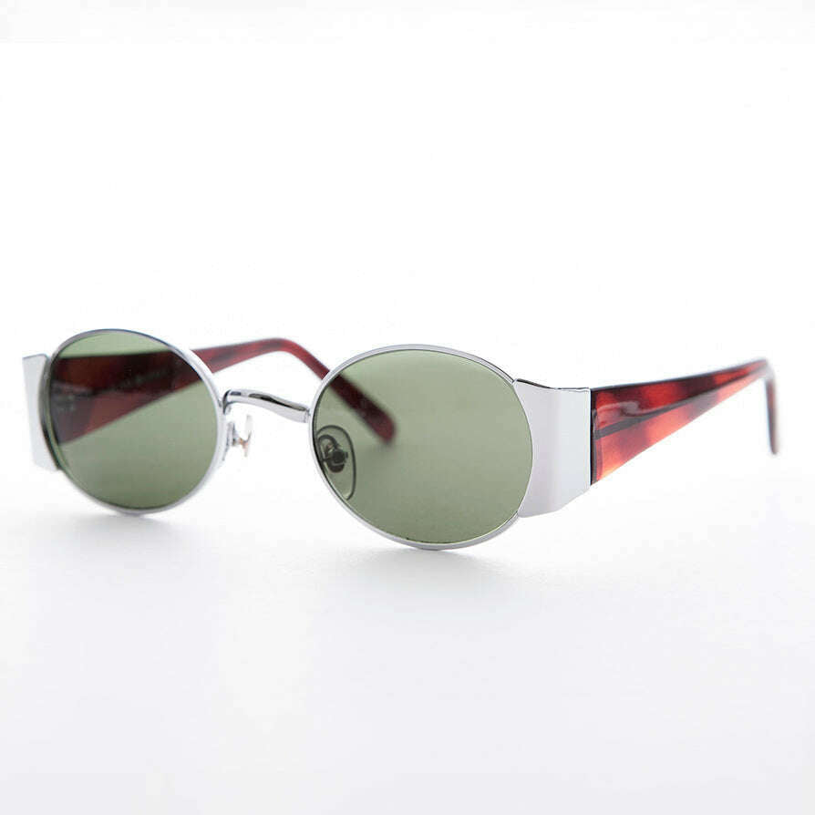 Oval Combo Vintage Sunglass with Wide Temples -Tatum