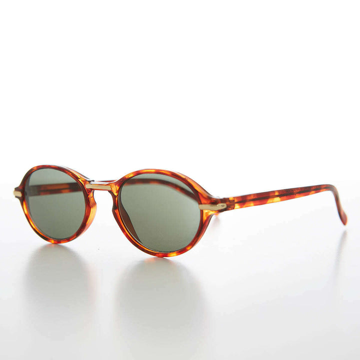 Oval Sunglass with Gold Accents Key Hole Bridge - Cooper