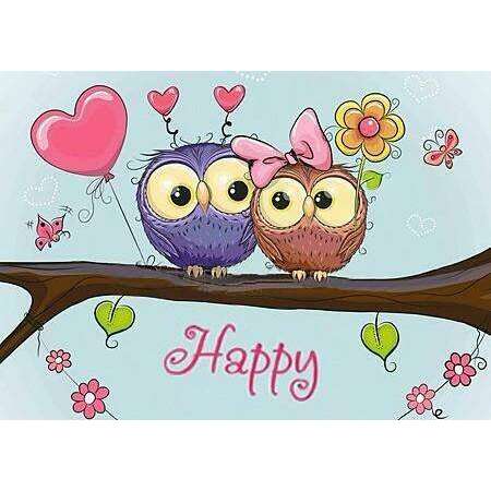 Owl Date WD2320 14.9 x 10.6 inches Wizardi Diamond Painting Kit