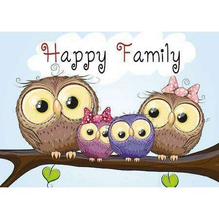 Owl Family WD2319 14.9 x 10.6 inches Wizardi Diamond Painting Kit