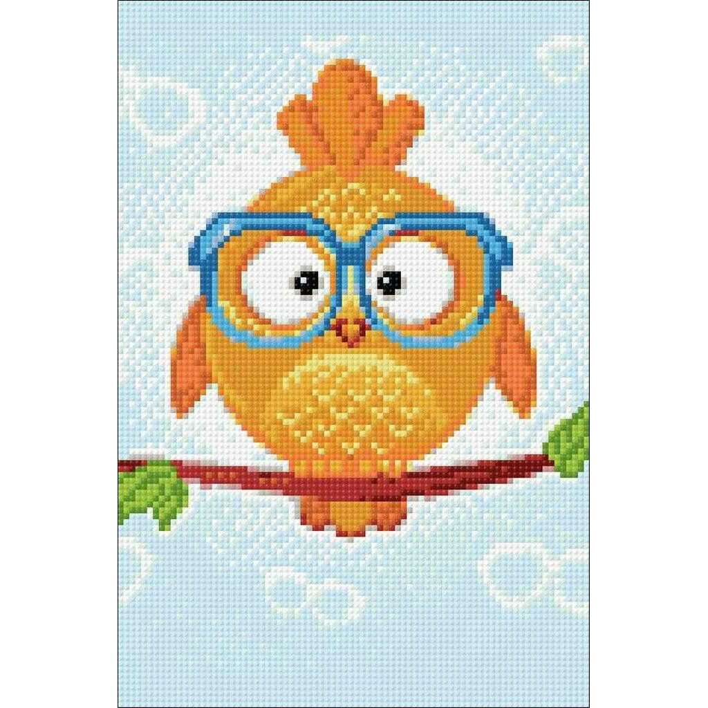 Owl Leo WD249 7.9 x 11.8 inches Wizardi Diamond Painting Kit