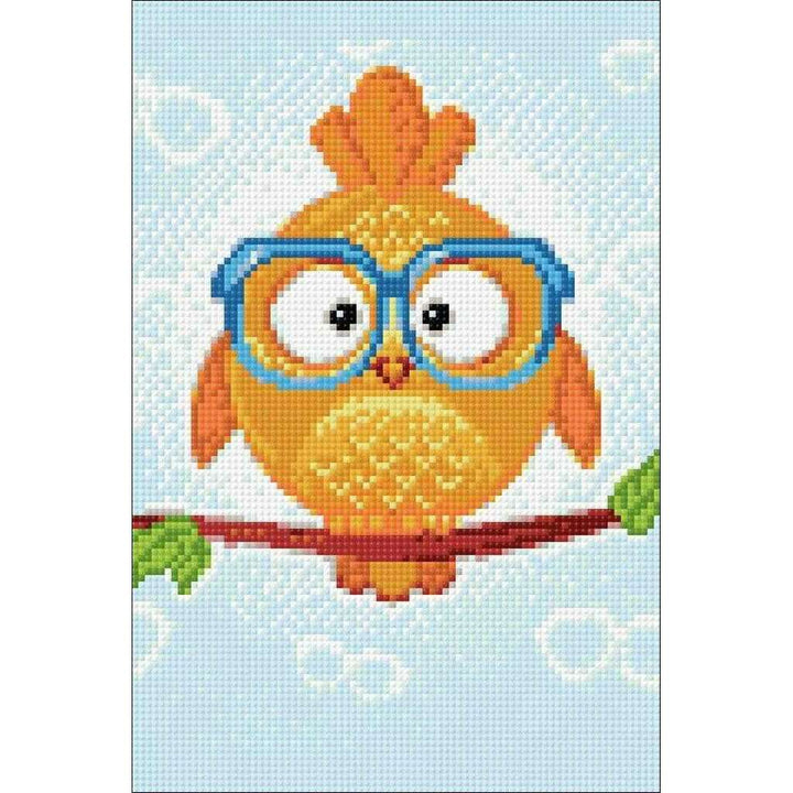 Owl Leo WD249 7.9 x 11.8 inches Wizardi Diamond Painting Kit