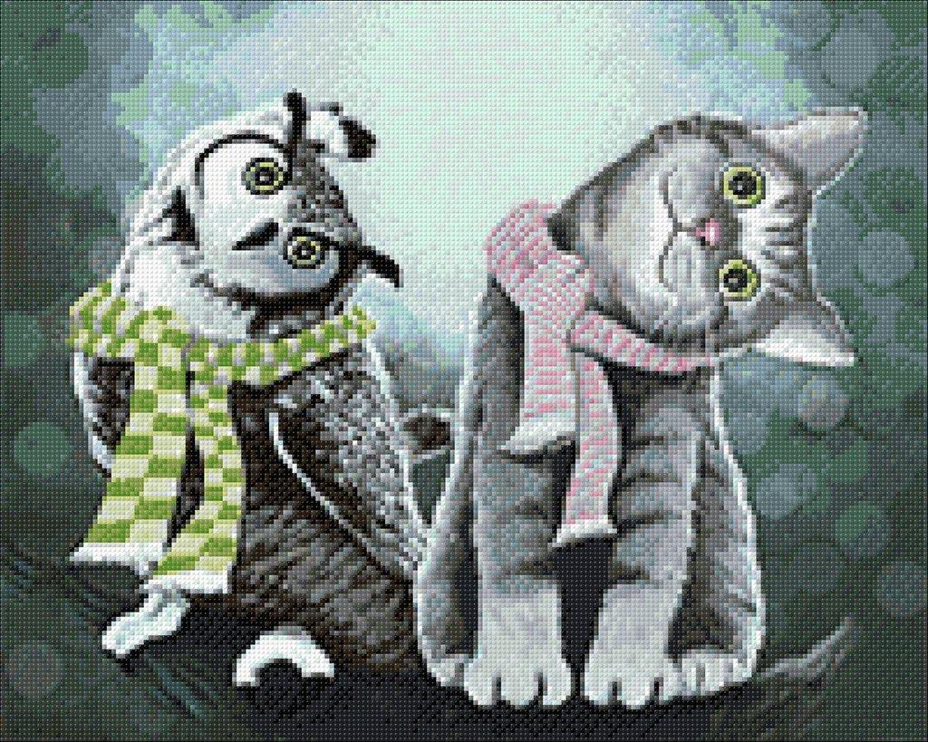 Owl with Kitten CS2571 19.7 x 15.8 inches Crafting Spark Diamond Painting Kit