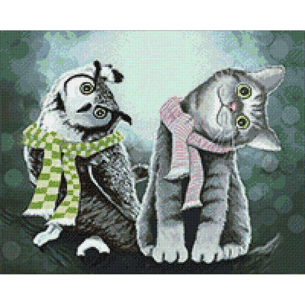 Owl with Kitten CS2571 19.7 x 15.8 inches Crafting Spark Diamond Painting Kit
