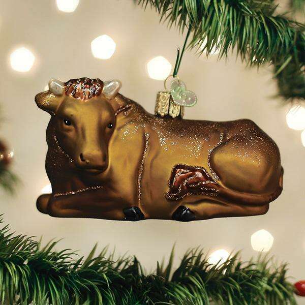 Old World Christmas Ox Blown Glass Ornament