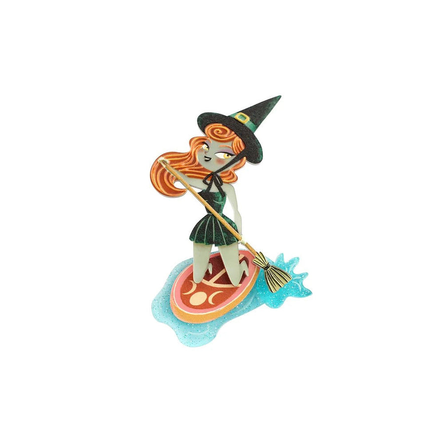 Paddle Surf Witch Brooch by LaliBlue