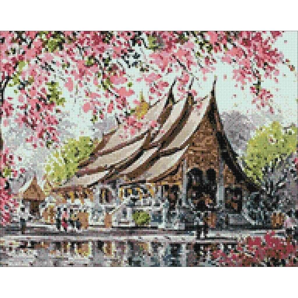 Pagoda WD129 18.9 x 14.9 inches Wizardi Diamond Painting Kit