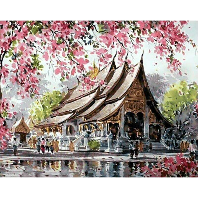 Pagoda WD129 18.9 x 14.9 inches Wizardi Diamond Painting Kit