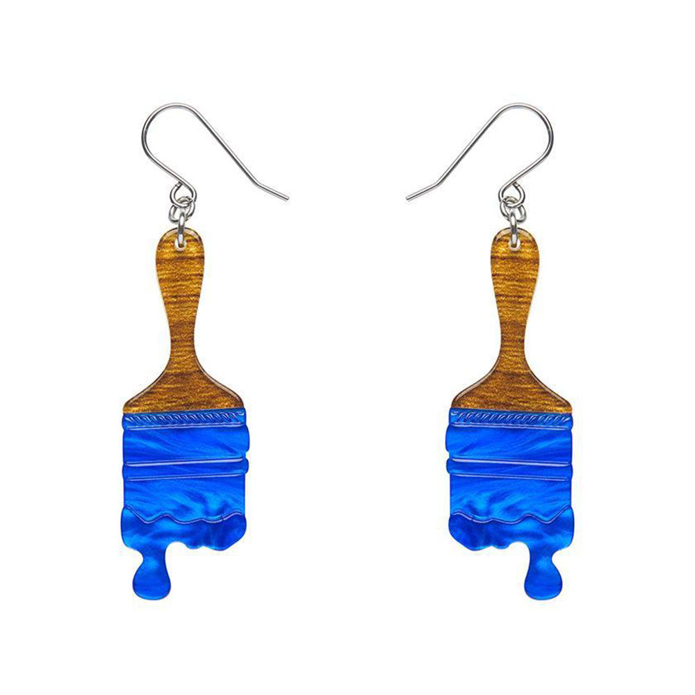 Paint Brush Ripple Drop Earrings - Blue (3 Pack) by Erstwilder image